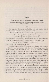 &Uuml;ber einen arithmetischen Satz von Gau&szlig;