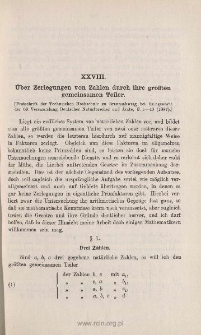 &Uuml;ber Zerlegungen von Zahlen durch ihre gr&ouml;&szlig;ten gemeinsamen Teiler