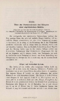 &Uuml;ber die Permutationen des K&ouml;rpers aller algebraischen Zahlen