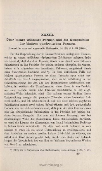 &Uuml;ber bin&auml;re trilineare Formen und die Komposition der bin&auml;ren quadratischen Formen