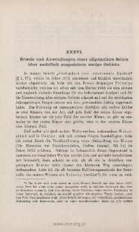 Beweis und Anwendungen eines allgemeinen Satzes &uuml;ber mehrfach ausgedehunte stetige Gebiete