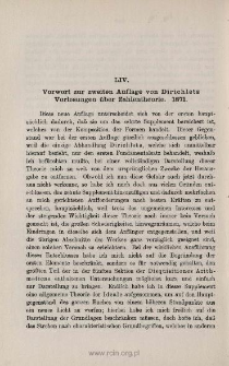 Vorwort zur zweiten Auflagen von Dirichlets Vorlesungen über Zahlentheorie. 1871