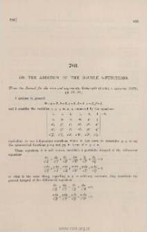 On the addition of the double ϑ-functions