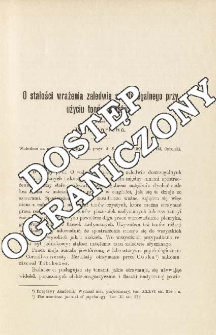 O stałości wrażenia zaledwie spostrzegalnego przy użyciu tonów czystych