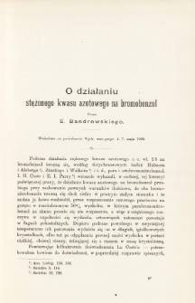 O działaniu stęzonego kwasu azotowego na bromobenzol