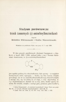 Studyum porównawcze trzech izomernych (B)-aminofenylbenzimidazoli