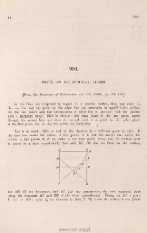Note on reciprocal lines