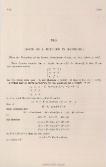 [Note on a theorem in matrices]