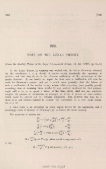 Note on the lunar theory