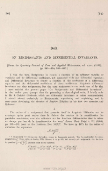 On reciprocants and differential invariants