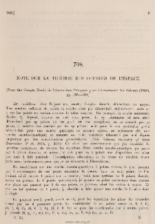 Note sul la th&eacute;orie des courbes de l'espace