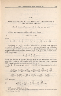 Intergrazione di alcune equazioni differenziali del secondo ordine