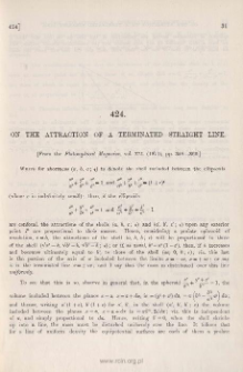 On the Attraction of a Terminated Straight Line