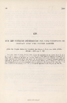 Sur les coniques d&eacute;termin&eacute;es par cinq conditions de contact avec une courbe donn&eacute;e