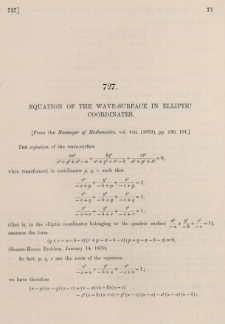 Equation of the wave-surface in elliptic coordinates