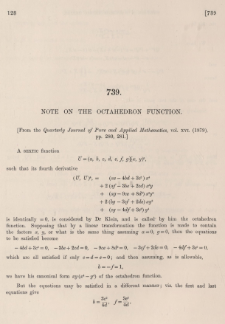 Note on the octahedron fuction