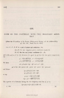 Note on the Cartesian with Two Imaginary Axial Foci