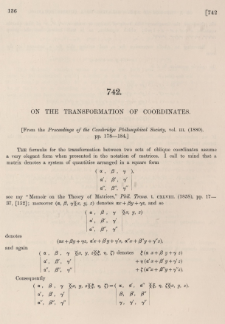On the transformation of coordinates