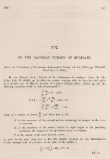 On a Gaussian theory of a surfaces