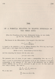 On a formula relating to elliptic integrals of the third kind