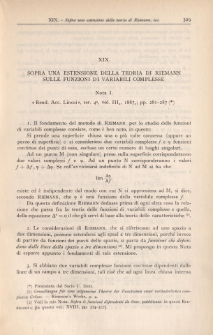 Sopra una estensione della teoria di Riemann sulle funzioni di variabili complesse. Nota I