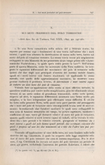 Sui moti periodici del polo terrestre