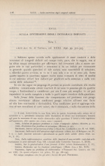 Sulla inversione degli integrali definiti. Nota I