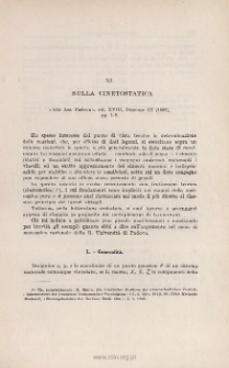 Sulla cinetostatica. « Atti Acc. Padova », vol. XVIII, disp. III (1902), pp. 1-8