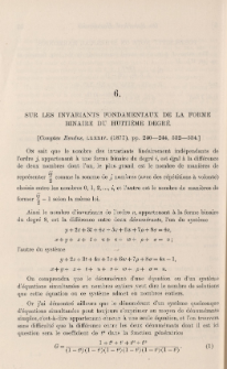Sur les invariants fondamentaux de la forme binaire du huiti&eacute;me degr&eacute;
