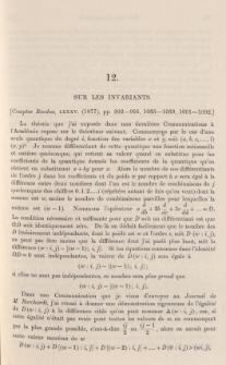 Sur les invariants