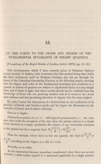 On the limits to the order and degree of the fundamental invariants of binary quantics
