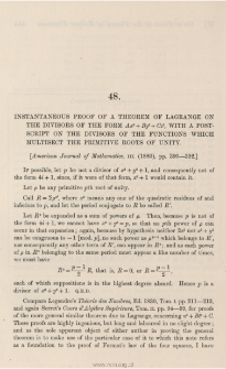 Instantaneous proof of a theorem of Lagrange on the divisors of the form Ax2+By2+Cz2, with a postscript on the divisors of the functions which multisect the primitive roots of unity