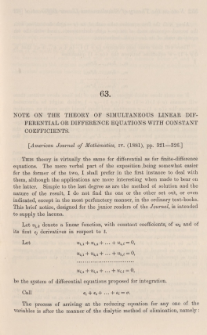 Note on the theory of simultaneous linear differential or difference equations with constant coefficients