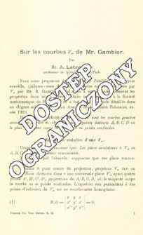 Sur les courbes Vm de Mr. Gambier