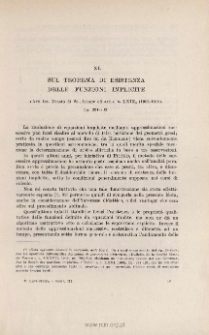 Sul teorema di esistenza delle funzioni implicite. « Atti Ist. Ven. », t. XLIX2 (1909-1910), pp. 291-302