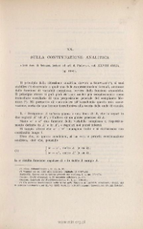 Sulla continuazione analitica. « Atti Acc. di Sc. lett. ed arti di Padova », vol. XXVIII (1912), pp. 61-63