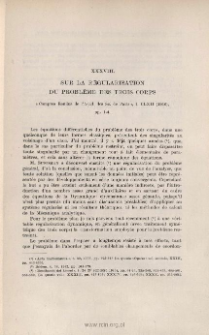 Sur la régularisation du problème des trois corps. « Comptes Rendus de l'Acad. des Sc. de Paris », t. CLXII (1916) pp. 1-4