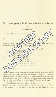 Sur une propri&eacute;t&eacute; des s&eacute;ries doubles