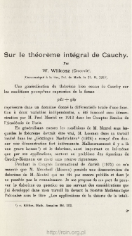 Sur le théorème intégral de Cauchy