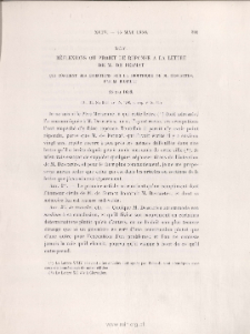 Réflexions ou projet de réponse à la lettre de M. de Fermat qui contient ses objections sur la Dioptrique de M. Descartes. par M. Rohault > 15 mai