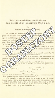 Sur l'accessibilit&eacute; rectilin&eacute;aire des points d'un ensemble (F&sigma;) plan