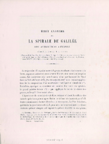 &Eacute;CRIT ANONYME SUR LA SIRALE DE GALIL&Eacute;E; SON ATTRIBUTION A FERMAT