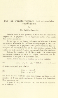 Sur les transformations des ensembles rectifiables