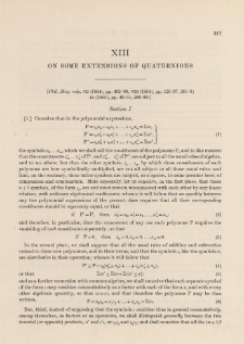 On some Extensions of Quaternions (1854-5)