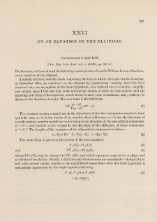 On an Equation of the Ellipsoid (1849)