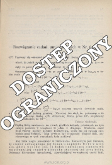 Rozwiązanie zadań, umieszczonych w Nr 6 r. z.
