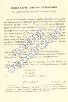 Einige S&auml;tze &uuml;ber die Extensoren