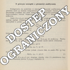O pewnym szczeg&oacute;le z gieometrji analitycznej