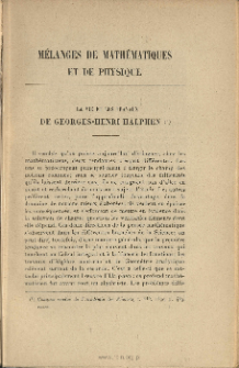 La vie et les travaux de Georges Halphen