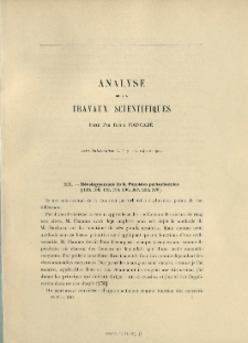 Analyse de ses travaux scientifiques, par Henri Poincar&eacute; ( Acta Math., t. 38, 1921, p. 110-114-115)